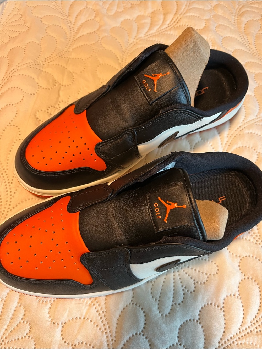 Jordan Golf Slip-On Loafers in Black and Orange